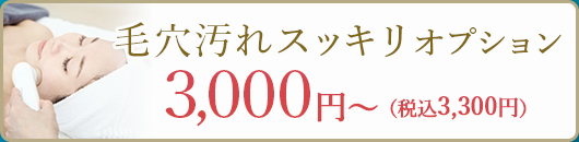 毛穴汚れスッキリオプション3000円〜(税込み3300円)